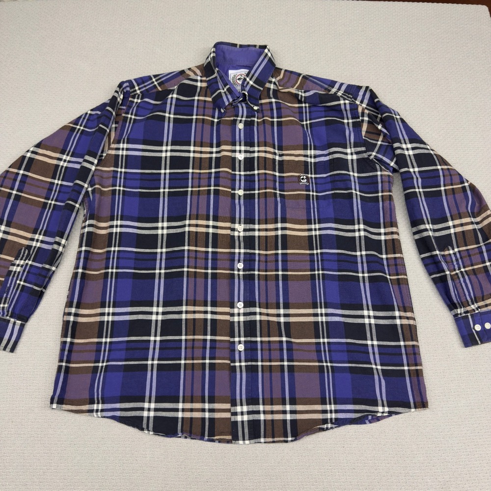 Cinch Shirt Mens XL Purple Plaid Cotton Button Down Western Workwear Casual